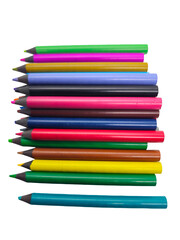 Colored pencils isolated on transparent background