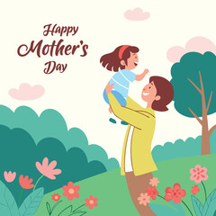 Happy Mother's Day Celebration with Mother and Child