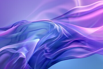Obraz premium A dynamic drapery background with flowing abstract shapes, vibrant gradients of blue and purple, soft lighting creating depth and shadows. Neural network ai generated art