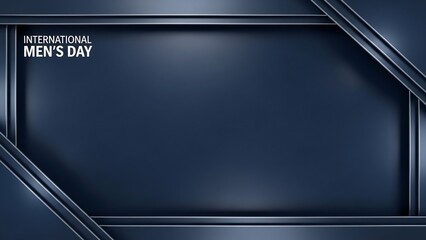 International Men's Day background design with deep blue metallic elements and subtle lighting effects, ideal for banners and social media posts