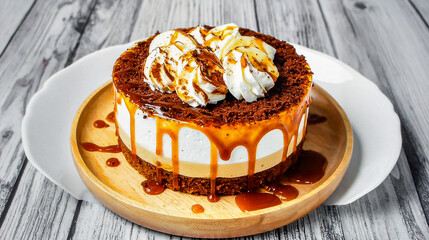 English Banoffee Pie with Banana and Caramel for Premium Dessert Food Object and Sweet Cuisine