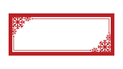 Festive red border with snowflakes for holiday greetings or labels vector illustration © Smartcare