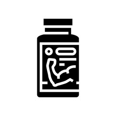 testosterone booster bottle glyph icon vector illustration