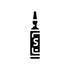 steroid ampoule label glyph icon vector illustration