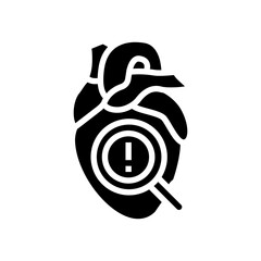 heart health warning glyph icon vector illustration