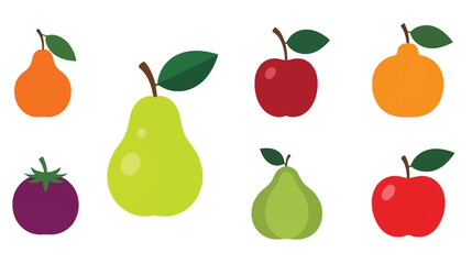 Colorful assortment of fruits including pears apples plums and citrus