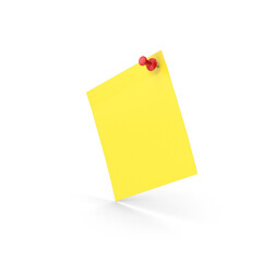 yellow sticky note with red pin