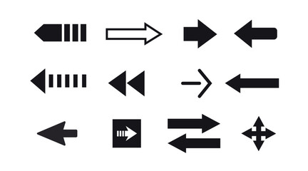 Arrow icon vector set. Vector isolated illustration set of different kind of arrows