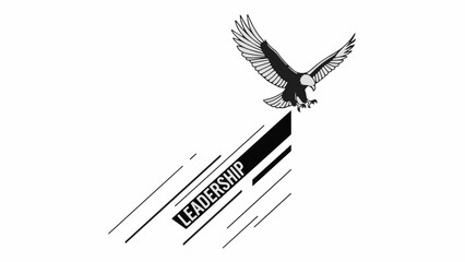 Majestic eagle soaring above a motivational leadership concept