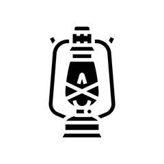 kerosene lamp glyph icon vector illustration