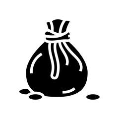 bag of gold glyph icon vector illustration