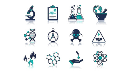 science and chemistry icon set