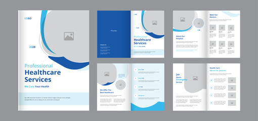 Medical hospital healthcare brochure design quality full clean modern brochure template