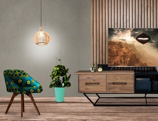 living room with fireplace