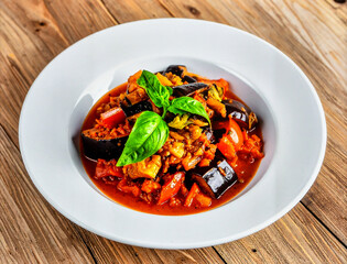 French Ratatouille Stew with Vegetables for Premium Food Object and Mediterranean Cuisine