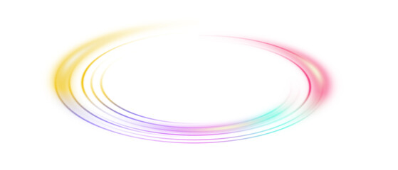 Colorful gradient abstract oval shape with glowing modern design