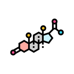 progesterone supplement icon color icon vector illustration