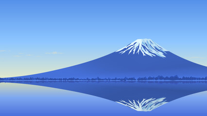 湖に映った富士山