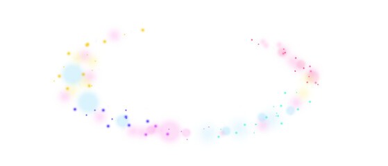 Colorful swirling particles and glowing bokeh trail PNG