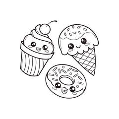 hand drawn vector illustration of a cupcake