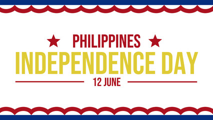 Philippines Independence Day banner design in clean and modern style on white background, perfect for patriotic celebration posts