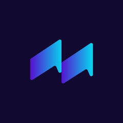 Modern Colorful Letter M Logo Design &ndash; Creative Simple Monogram Branding Symbol for Business, Startup, and Company Identity