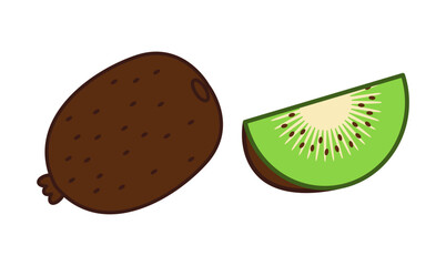 Hand-Drawn Kiwi Fruit Vector Bundle &ndash; Simple Fresh Tropical Fruit Illustration Set for Food, Organic Market, and Healthy Lifestyle Design