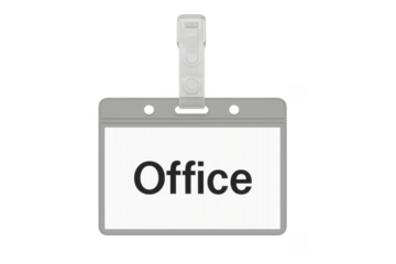 Office access identification badge holder transparent background