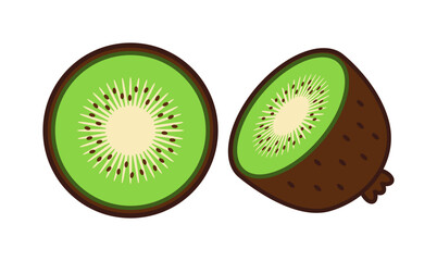 Hand-Drawn Kiwi Fruit Vector Bundle &ndash; Simple Fresh Tropical Fruit Illustration Set for Food, Organic Market, and Healthy Lifestyle Design
