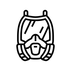 face mask breathing filters line icon vector illustration