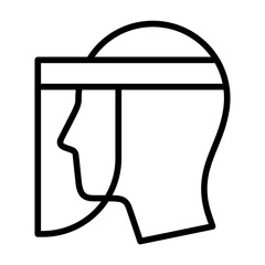 Face shield icon in outline style