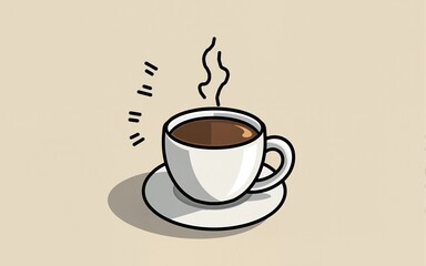 Obraz premium A break from work or little rest are shown by cup of coffee and a pause icon. Take a break. High quality