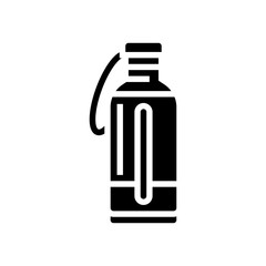 vitamin bottle futuristic glyph icon vector illustration