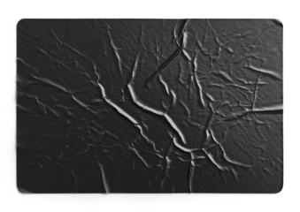 Black Metallic Crumpled Sticker With Folded Creases