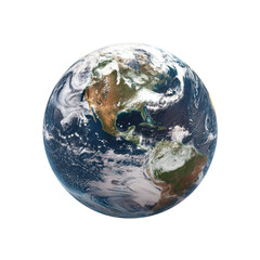 Image of earth globe planet. America continent isolated white or transparent background 