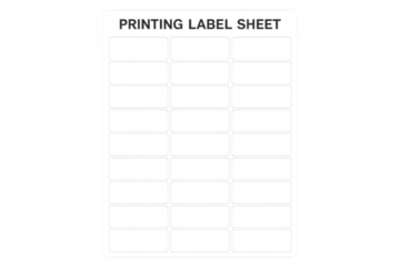 Printing label sheet template vector on transparent background