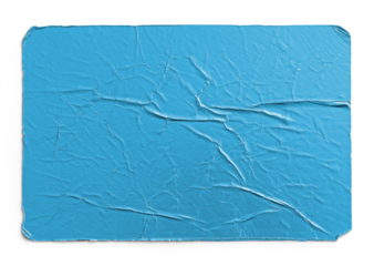 Worn Blue Metallic Sticker With Distressed Corners