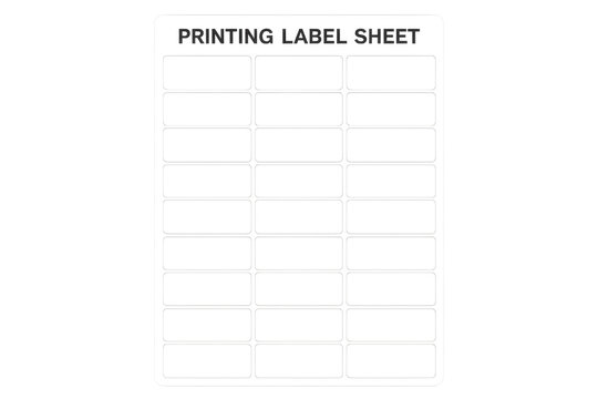 Printing label sheet template vector on transparent background