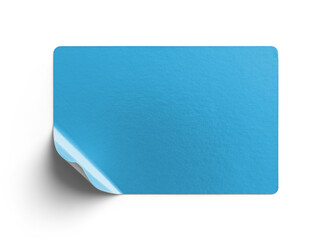 Blue Metallic Sticker With Curled Corner Shadow