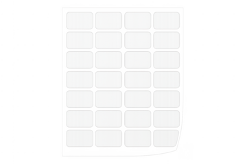 Blank white rectangle stickers sheet transparent background