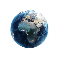 Image of earth globe planet. Europe and Africa continent isolated white or transparent background 
