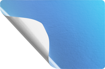 Peeling Blue Gradient Sticker isolated on transparent background