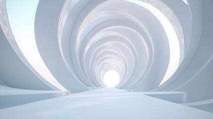 Obraz premium Architectural Tunnel with Spiral Design