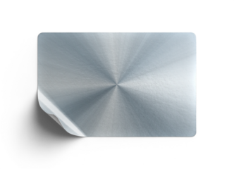 Brushed Metal Texture Sticker With Curled Corner Shadow