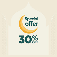 Islamic Discount Offer Instagram Banner Vector EPS