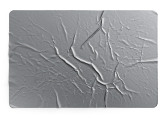 Metallic Crumpled Sticker With Folded Creases