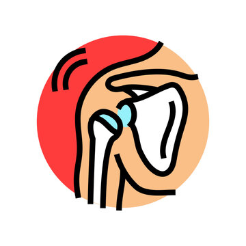 shoulder dislocation in gym color icon vector illustration