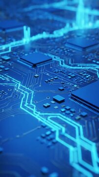 Electric blue circuit board glow with blue abstract circuit board electronic effect abstract background style featuring electronic,