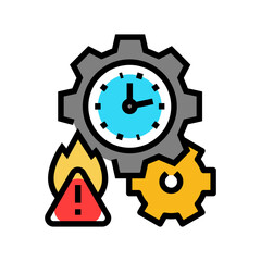 poor time management color icon vector illustration