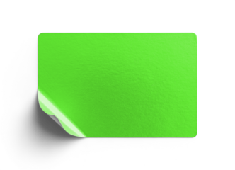 Green Metallic Sticker With Curled Corner Shadow